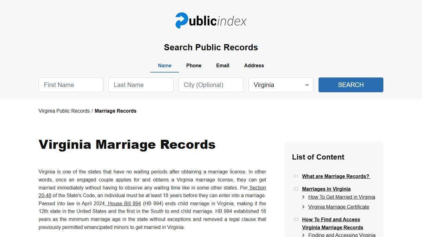 Virginia Marriage Records Search - Licenses & Certificates